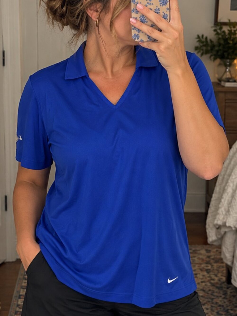 Nike Women's Short Sleeve Polo Tee in Royal Blue